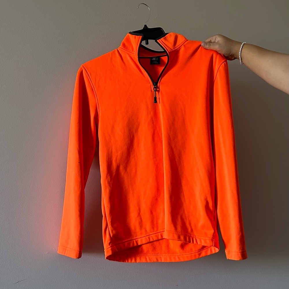 Neon Orange Fleece Quarterzip - Great Condition- Size Small